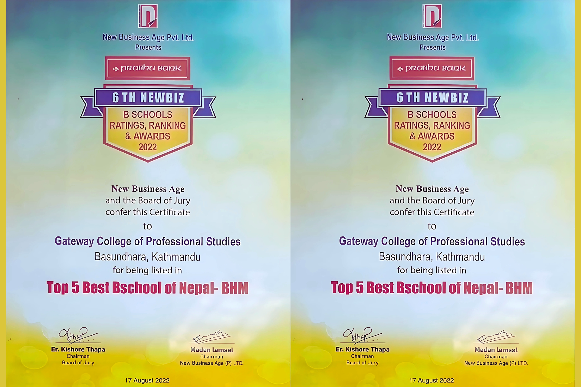 GatewayBHM in top 5 BHM Colleges in Nepal