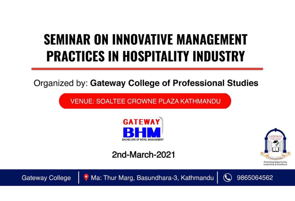Seminar on Innovative Management Practices in Hospitality Industry